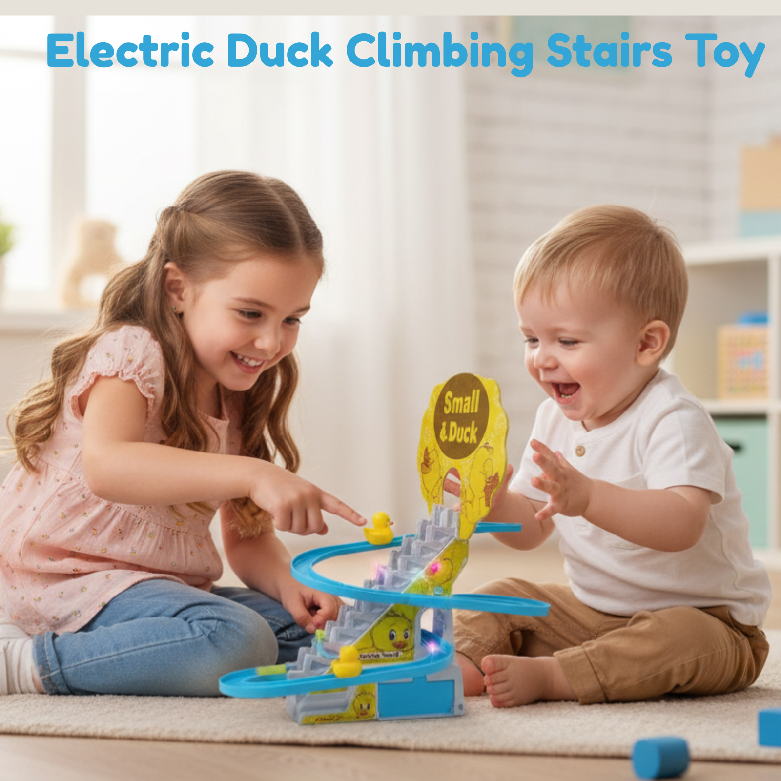 DElectric Duck Climbing Stairs Toy